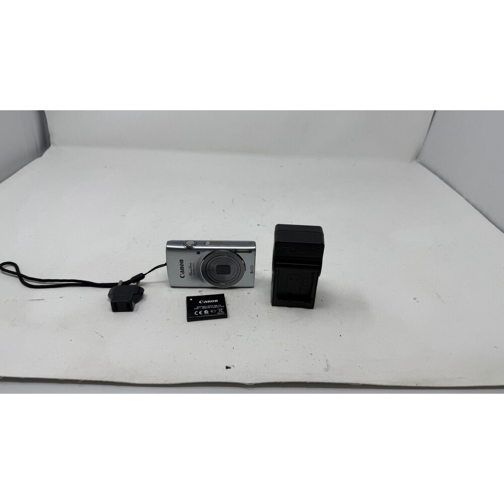 Canon PowerShot ELPH 135 16MP 8x Optical Zoom Silver Camera w/Battery (Read)